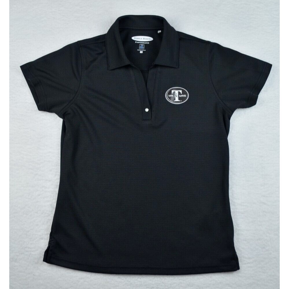 Pebble Beach Performance Womens Polo Black Mr & Mrs T‎ Bloody Mary Mix Size M
